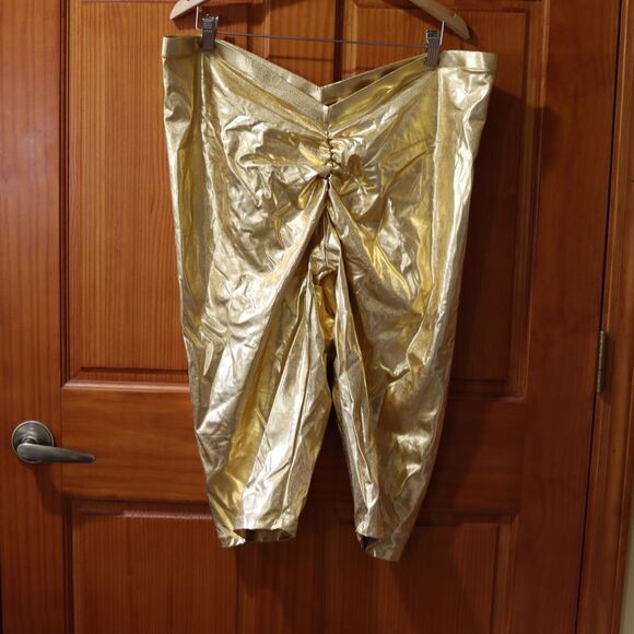 SKIMS Metallic Gold Swim Bottoms Pants Leggings Bikini Pants 4X - Picture 2 of 9